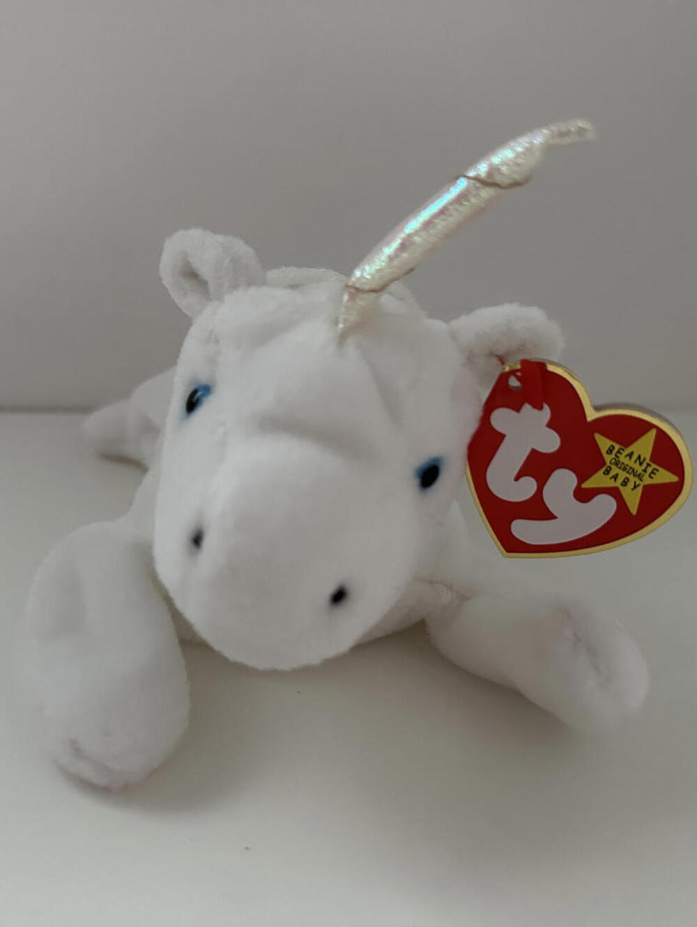 Ty Beanie Baby “Mystic” the Unicorn with Pink Sparkly Horn Coarse Mane Indonesia